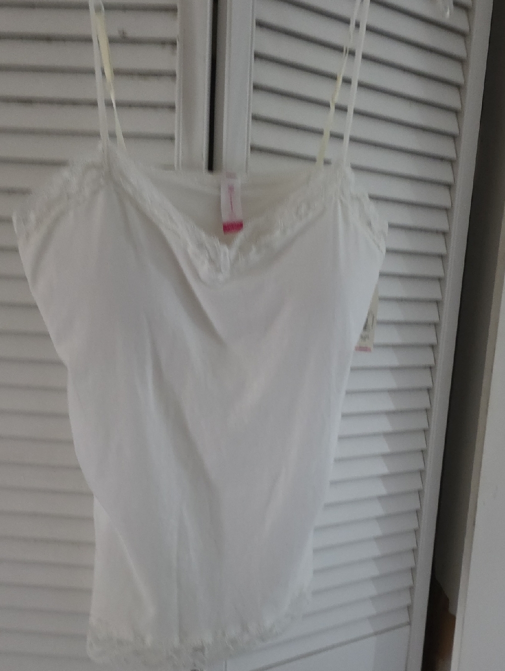 No Boundaries White Lace Trim Camisole